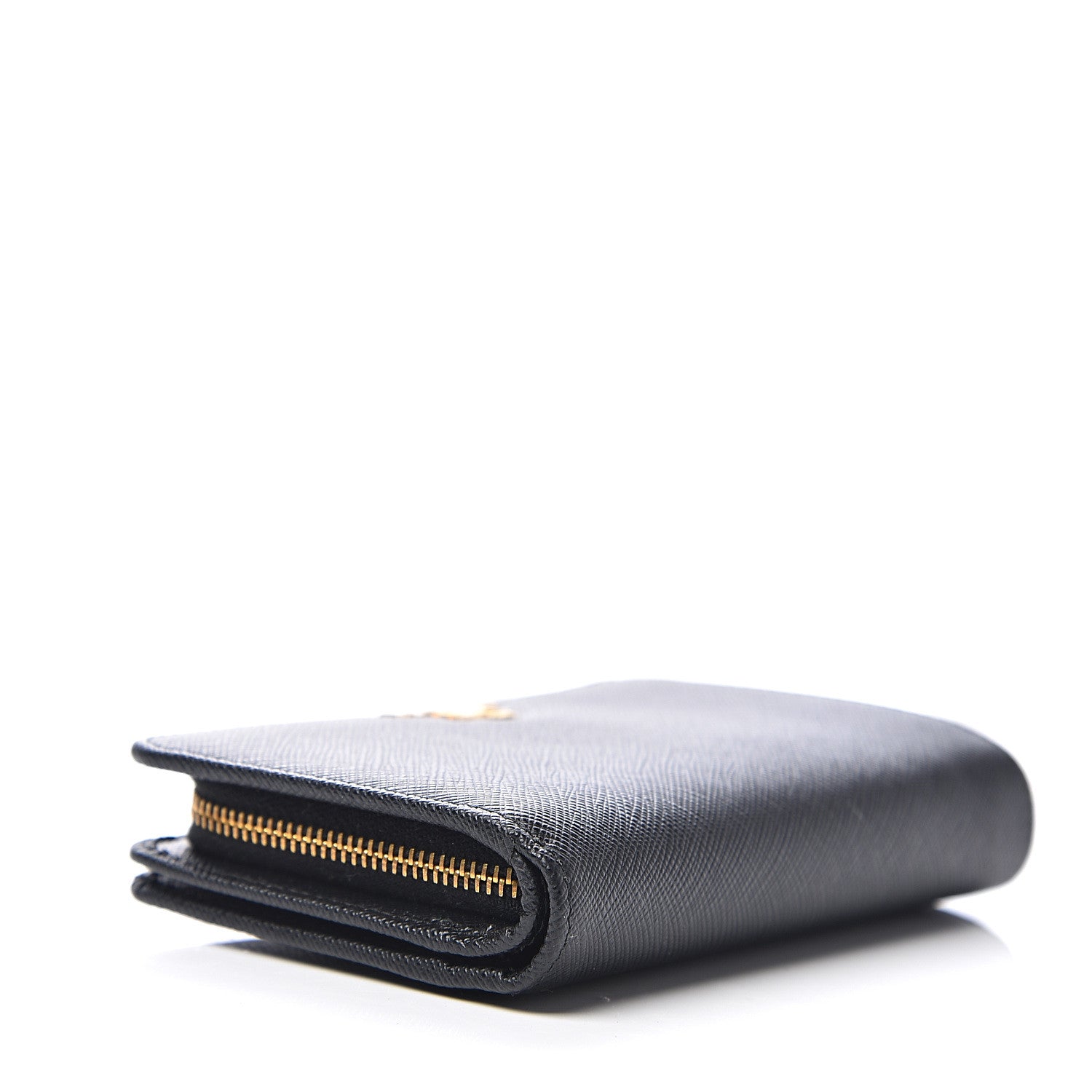 Prada Saffiano Metal Compact Wallet Black 3 of 7