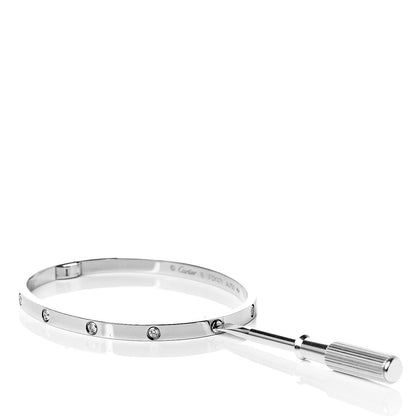 Cartier 18K White Gold 10 Diamond Small LOVE Bracelet 16 6 of 6