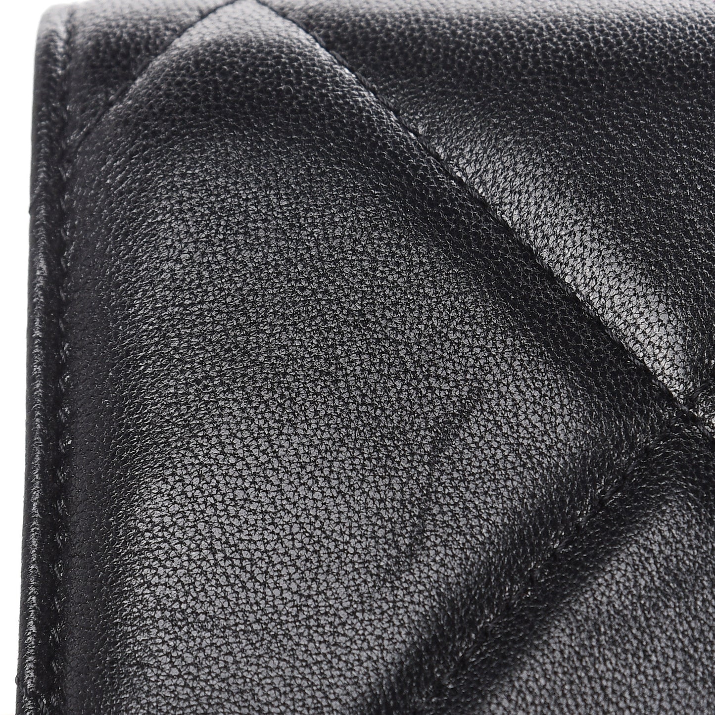 Goatskin Quilted 19 Wallet On Chain WOC Black
