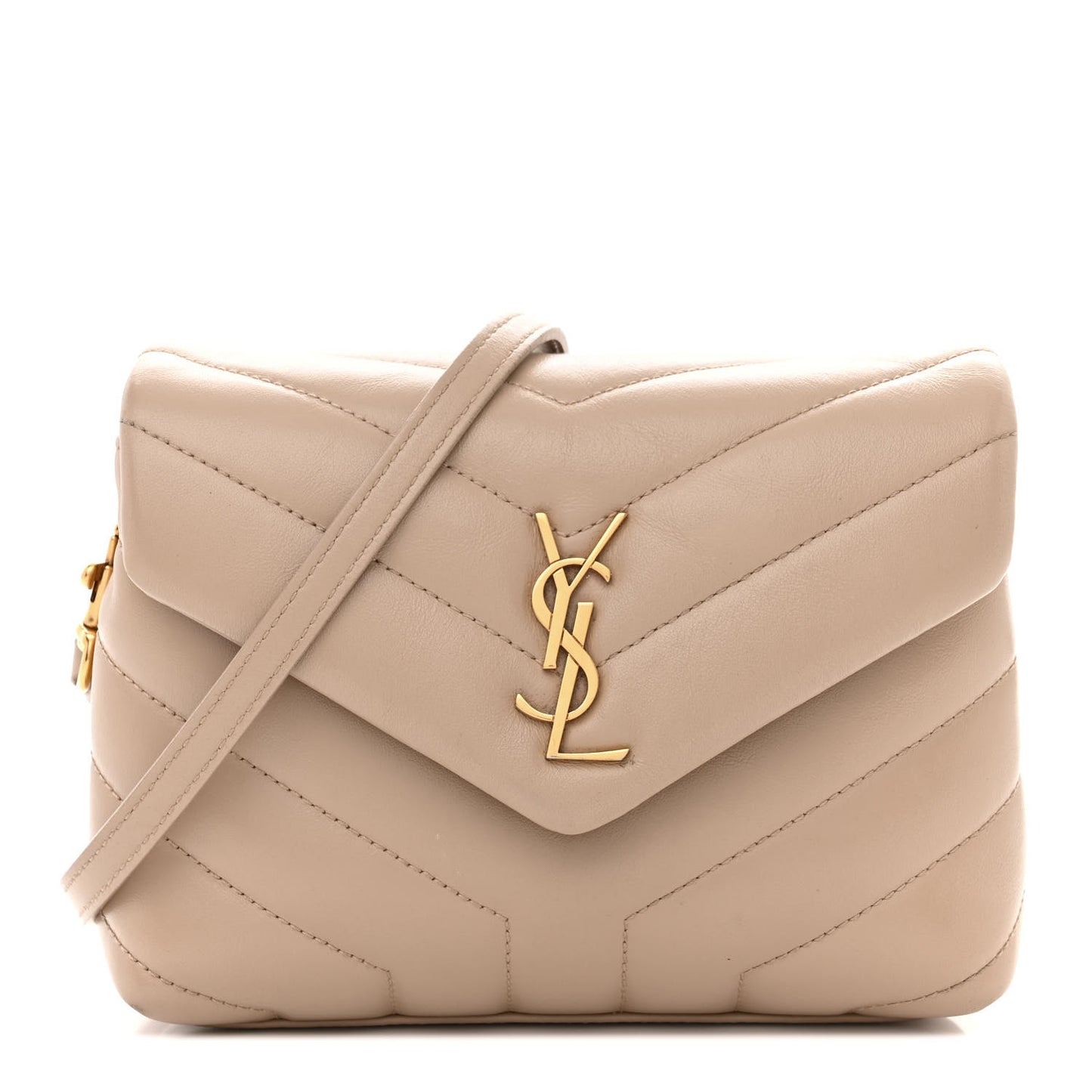 Calfskin Y Quilted Monogram Toy Loulou Crossbody Bag Nude Powder