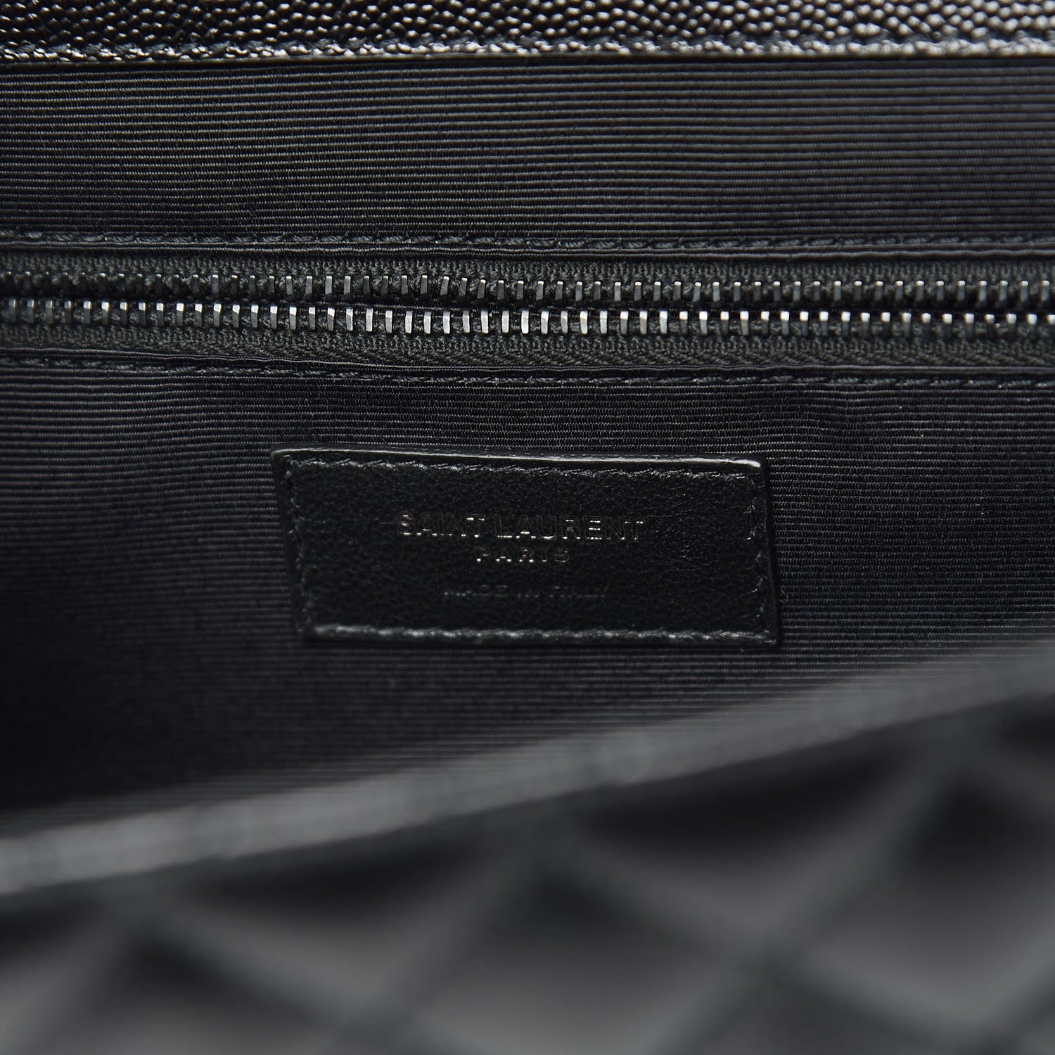 Saint Laurent Grain De Poudre Textured Mixed Matelasse Large Triquilt Monogram Monochrome Satchel Black 8 of 10
