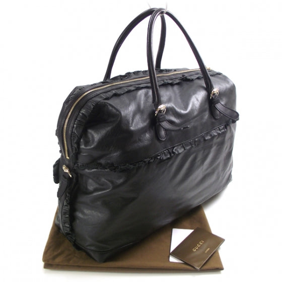 Gucci Leather Ruffle Sabrina Boston Black 3 of 10