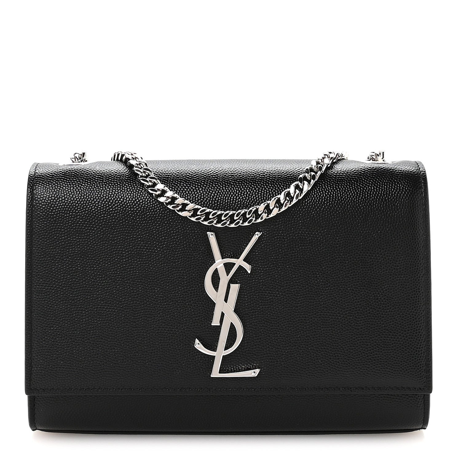 Saint Laurent Grain De Poudre Small Monogram Kate Satchel Black 1 of 10