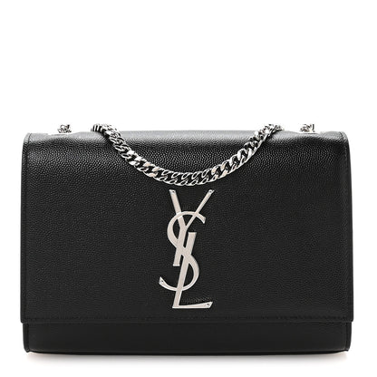 Saint Laurent Grain De Poudre Small Monogram Kate Satchel Black 1 of 10