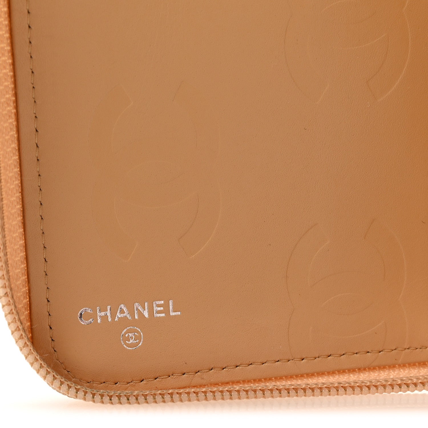 Chanel Calfskin Cambon Zip Around Organizer Wallet Beige Black 6 of 8