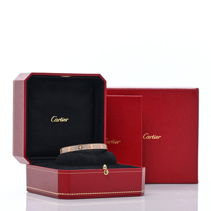 Cartier 18K Pink Gold Diamond LOVE Paved Bracelet 17 6 of 6