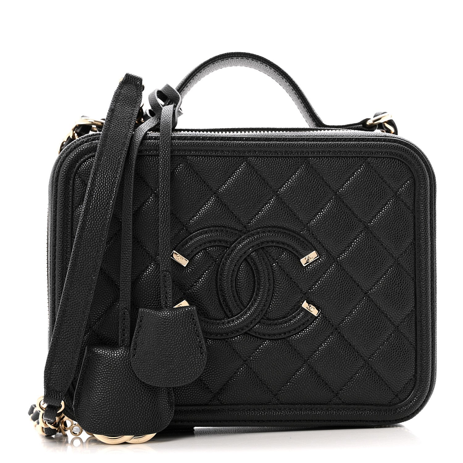 Chanel Caviar Quilted Medium CC Filigree Vanity Case Black 1 of 13