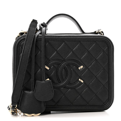 Chanel Caviar Quilted Medium CC Filigree Vanity Case Black 1 of 13
