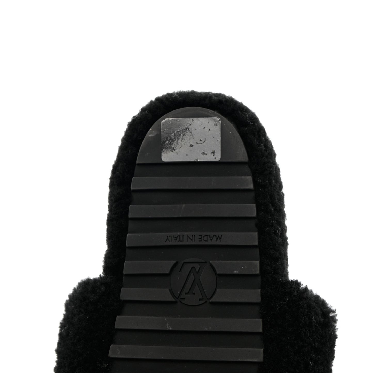 Shearling Monogram Giant Paseo Flat Comfort Mule 37 Black
