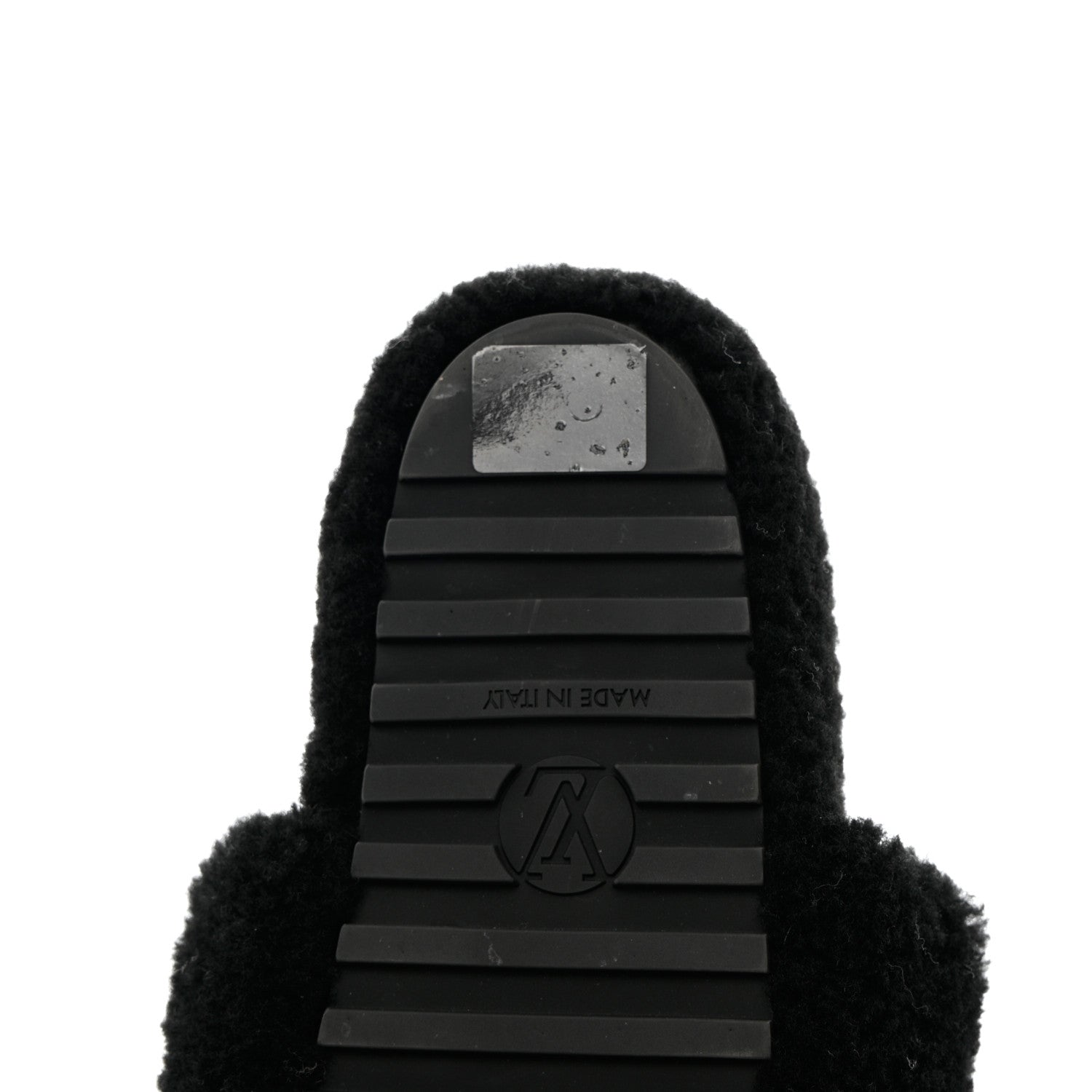 Louis Vuitton Shearling Monogram Giant Paseo Flat Comfort Mule 37 Black 9 of 10
