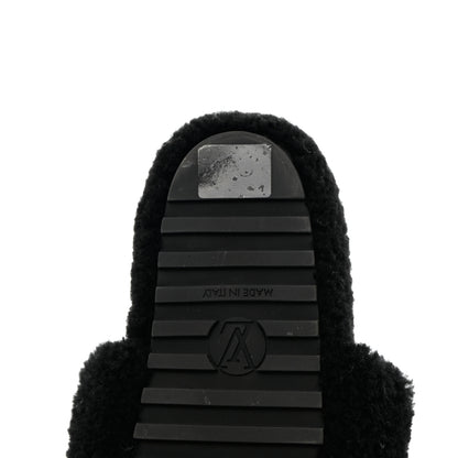 Louis Vuitton Shearling Monogram Giant Paseo Flat Comfort Mule 37 Black 9 of 10