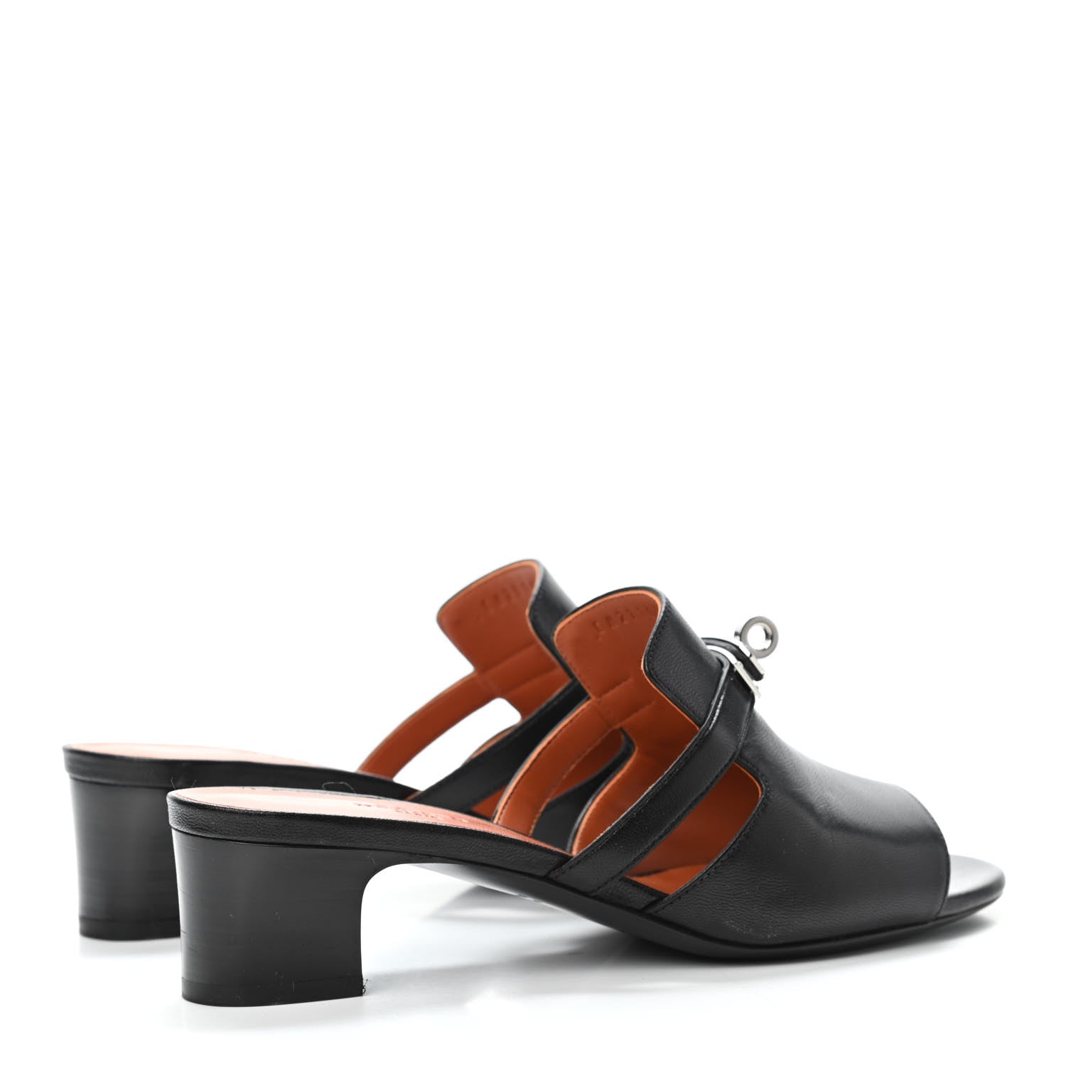 Hermes Goatskin Candy Sandals 38 Black 3 of 4