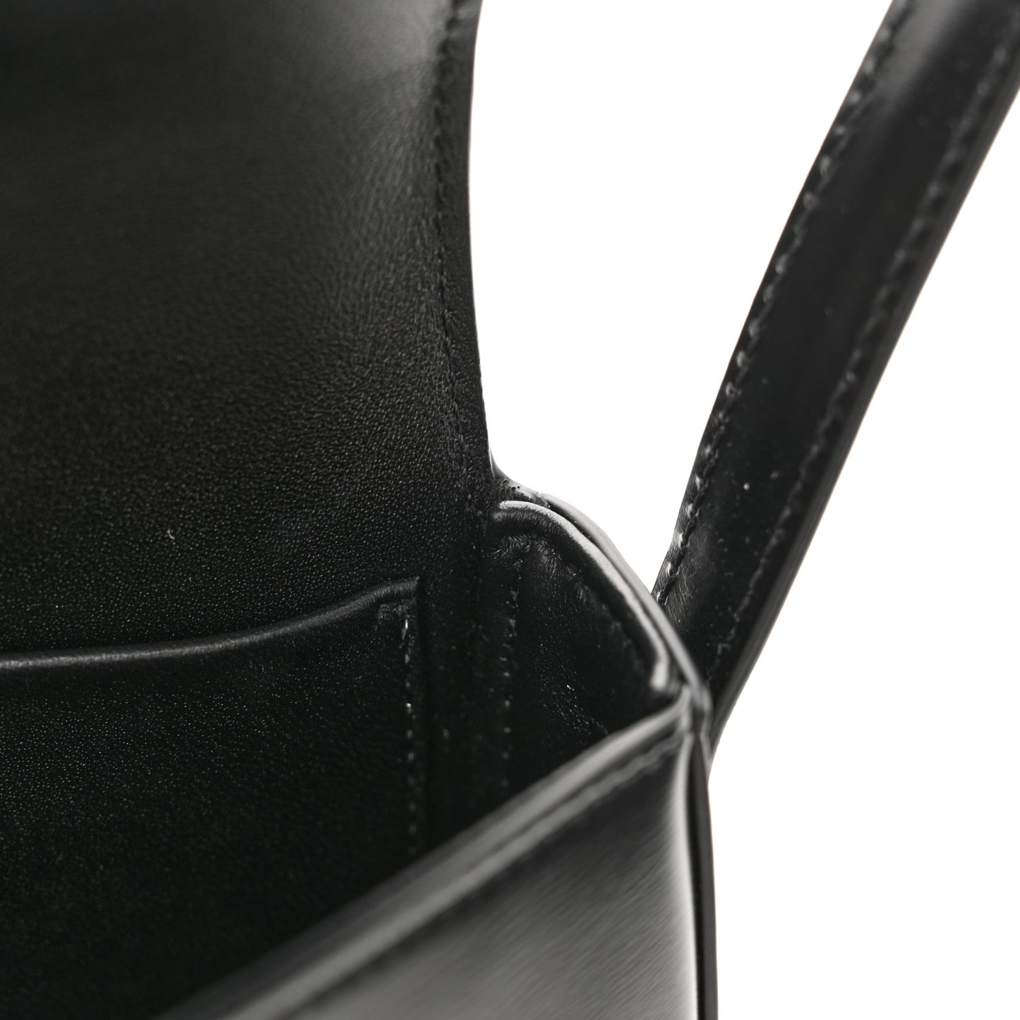 Shiny Calfskin Triomphe Shoulder Bag Black