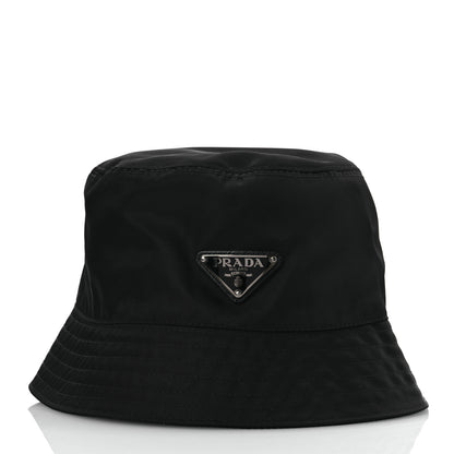 Prada Re-Nylon Rubber Logo Mens Bucket Hat M Black 3 of 10