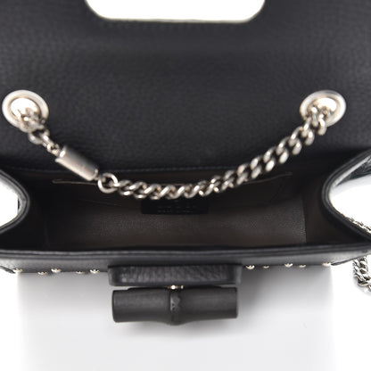 Gucci Calfskin Small Studded Miss Bamboo Shoulder Bag Black 5 of 7