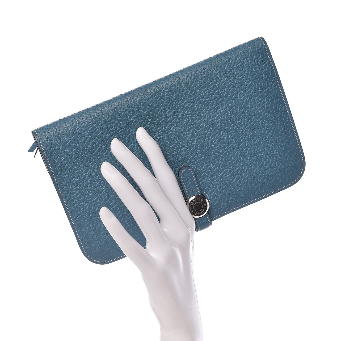 Togo Dogon Duo Wallet Blue Jean