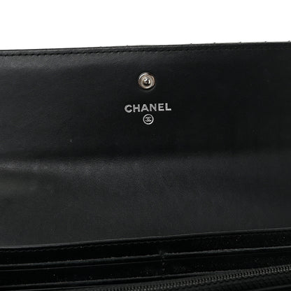 Chanel Patent Chevron Quilted Large Gusset Flap Wallet Black 13 of 21