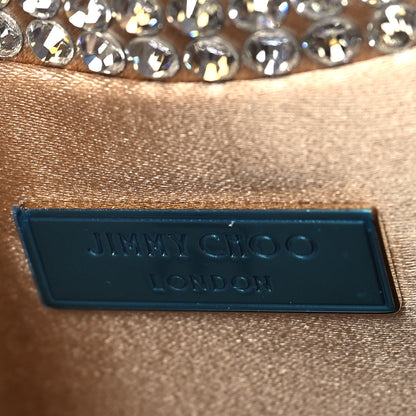 Jimmy Choo Satin Hotfix Crystal Embellished Bon Bon Bucket Bag Gold Silver 5 of 10