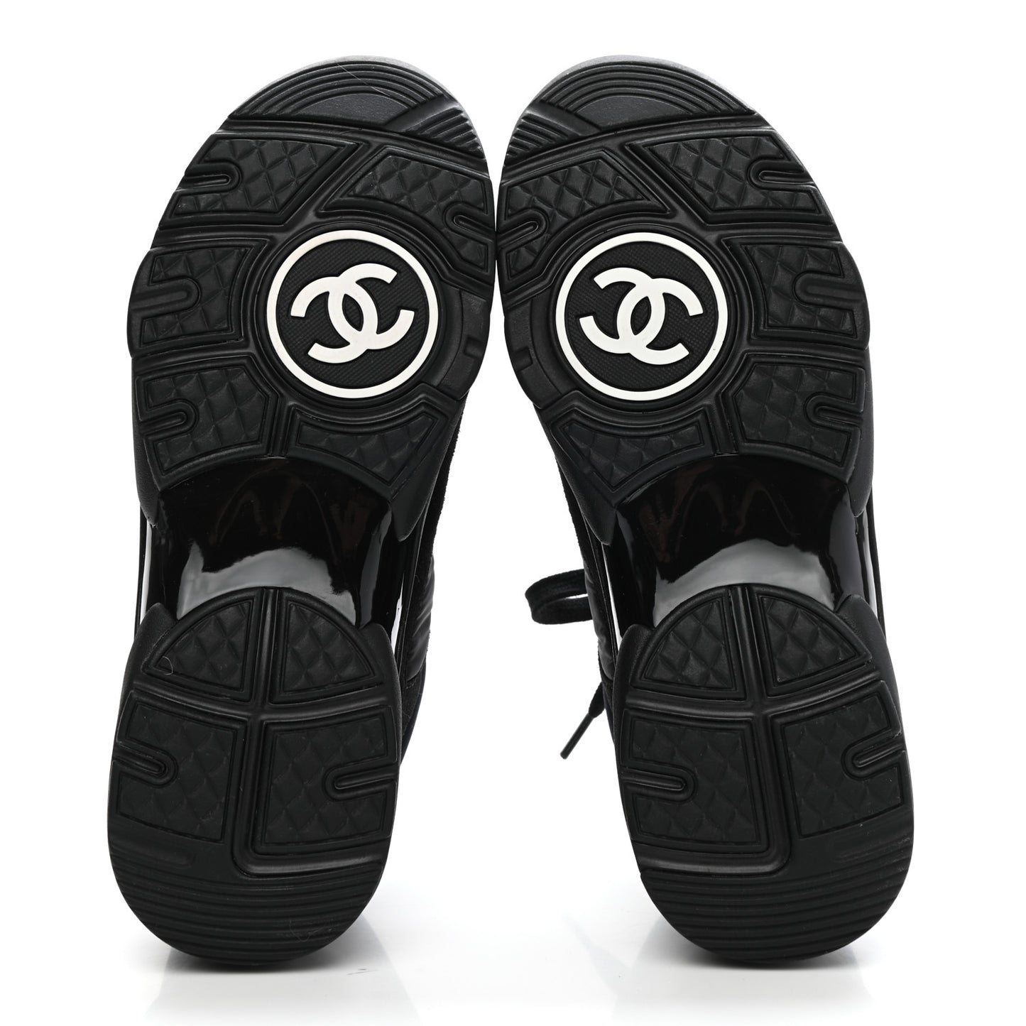 Nylon Calfskin Suede CC Sneakers 37 Black