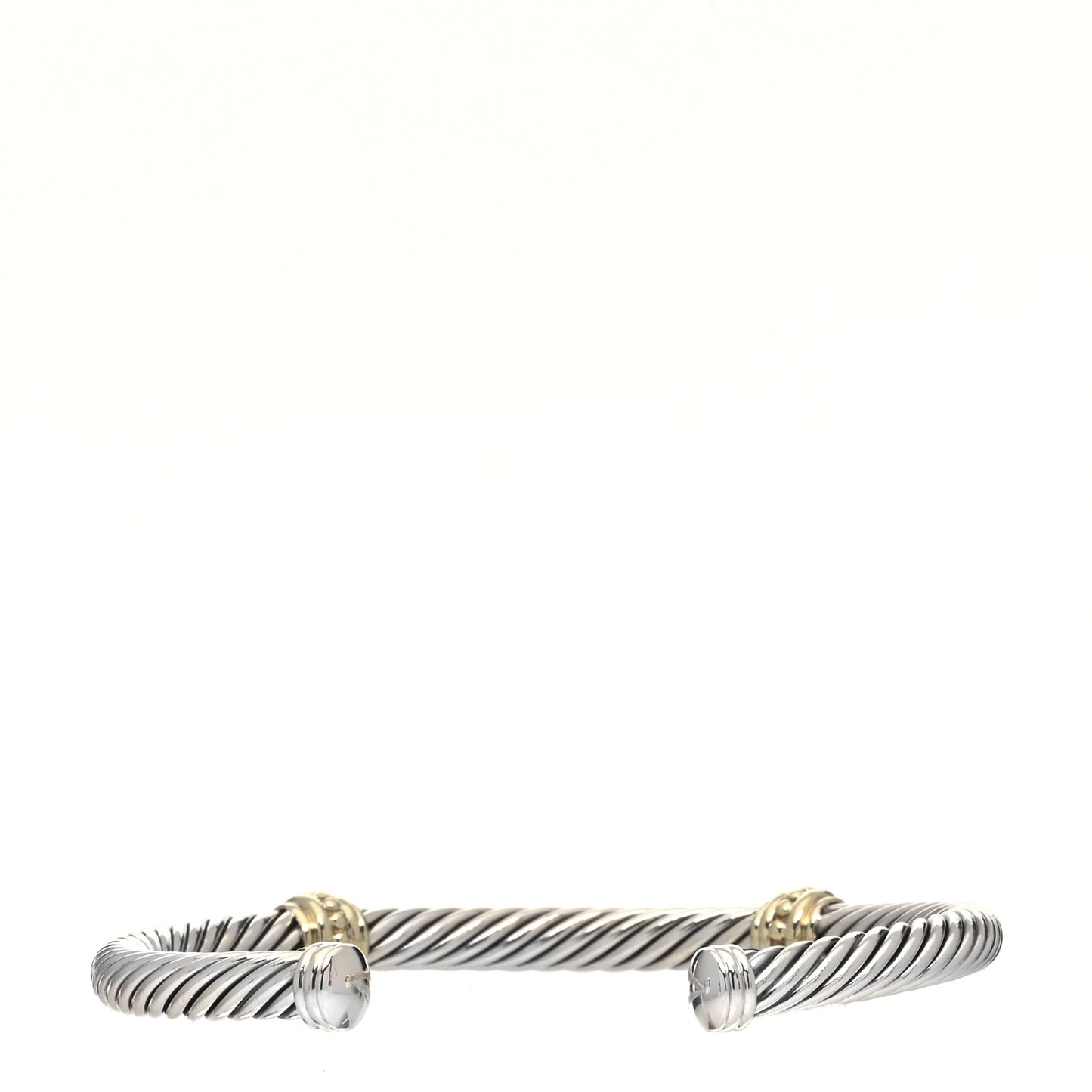 Sterling Silver 14K Yellow Gold 5mm Cable Classics Two Station Bracelet