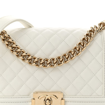Chanel Calfskin Quilted Medium Boy Flap White 8 of 12