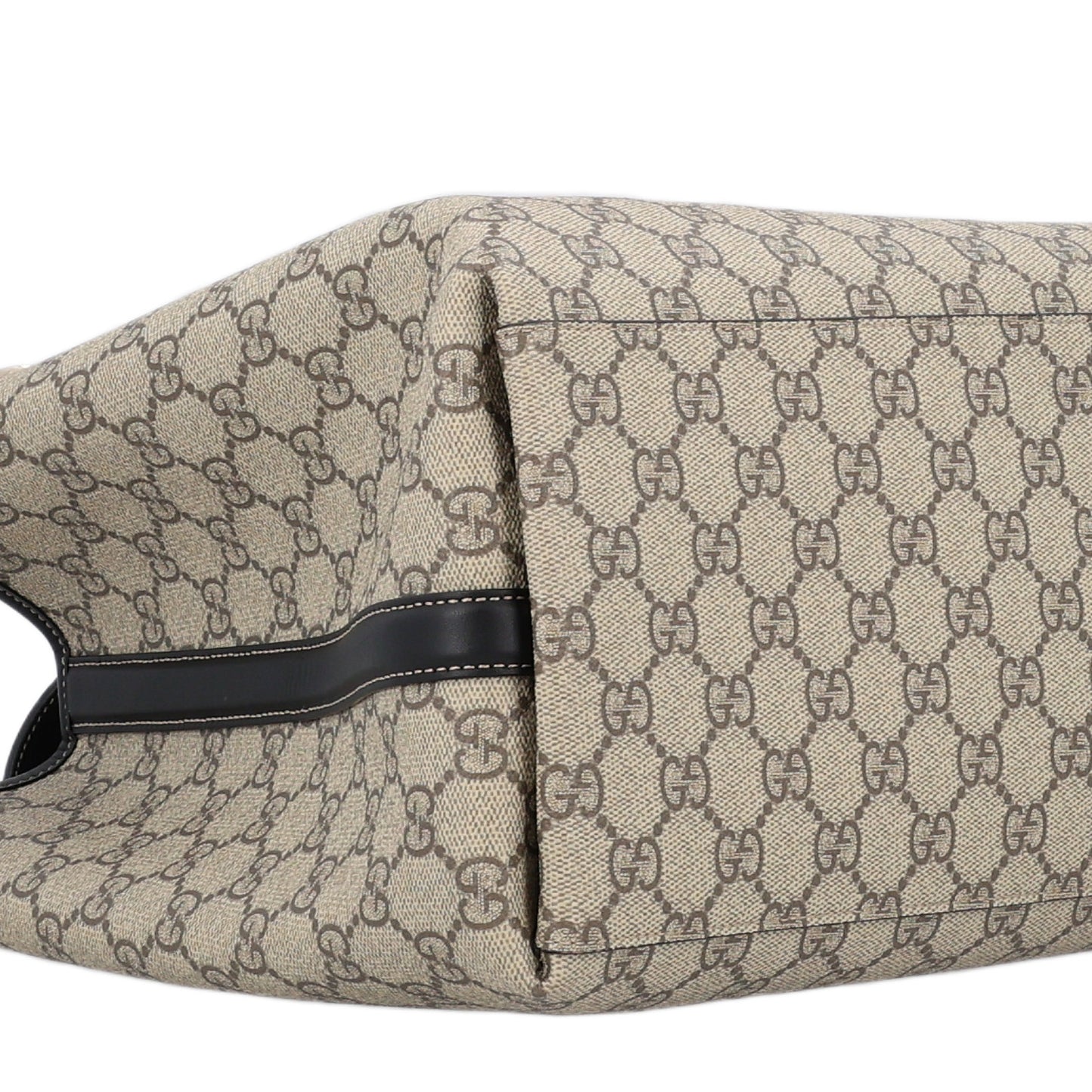 GG Supreme Monogram Emblem Large Tote Bag Beige Black