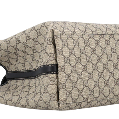 Gucci GG Supreme Monogram Emblem Large Tote Bag Beige Black 9 of 10