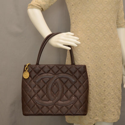 Chanel Caviar Medallion Tote Brown 2 of 8