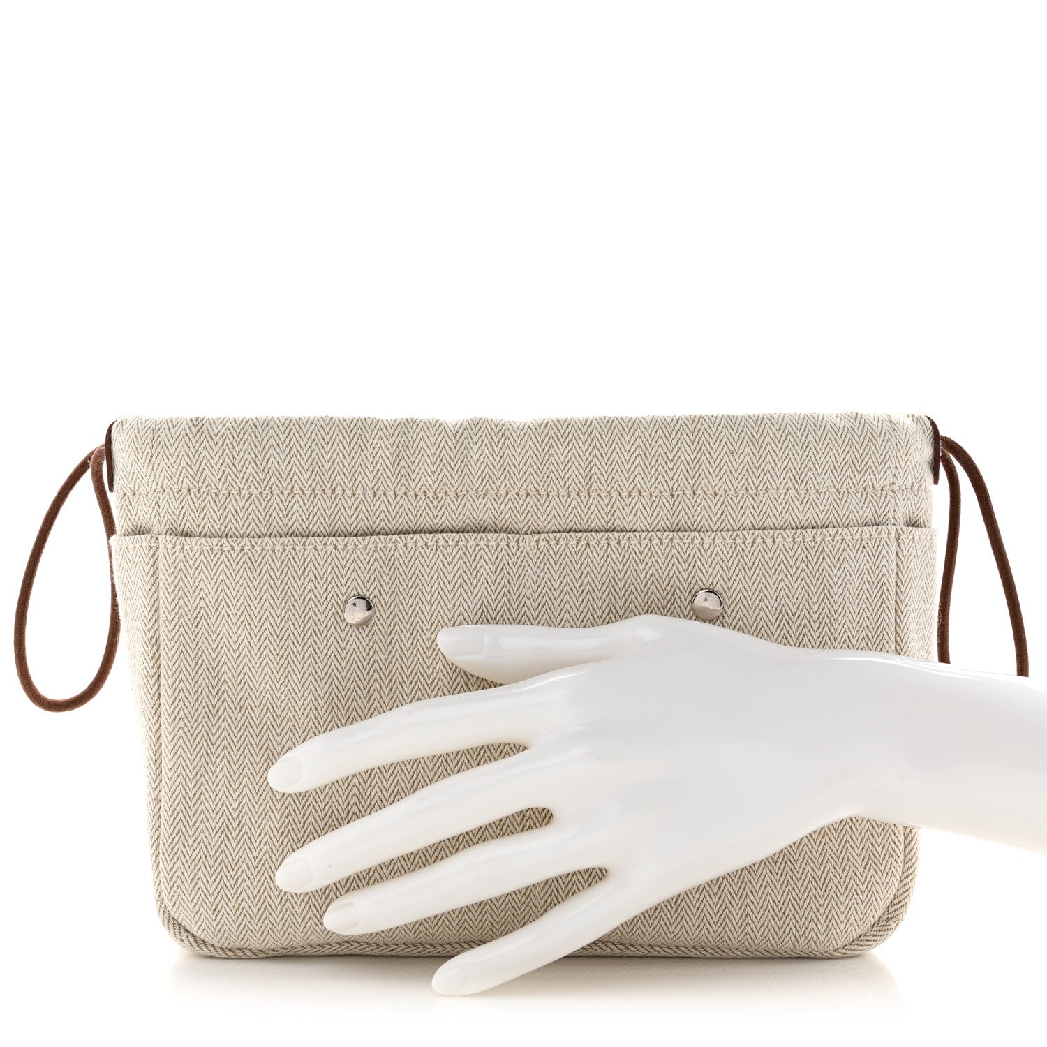Hermes Canvas Barenia Fourbi 20 PM Pouch Naturel Fauve 2 of 10