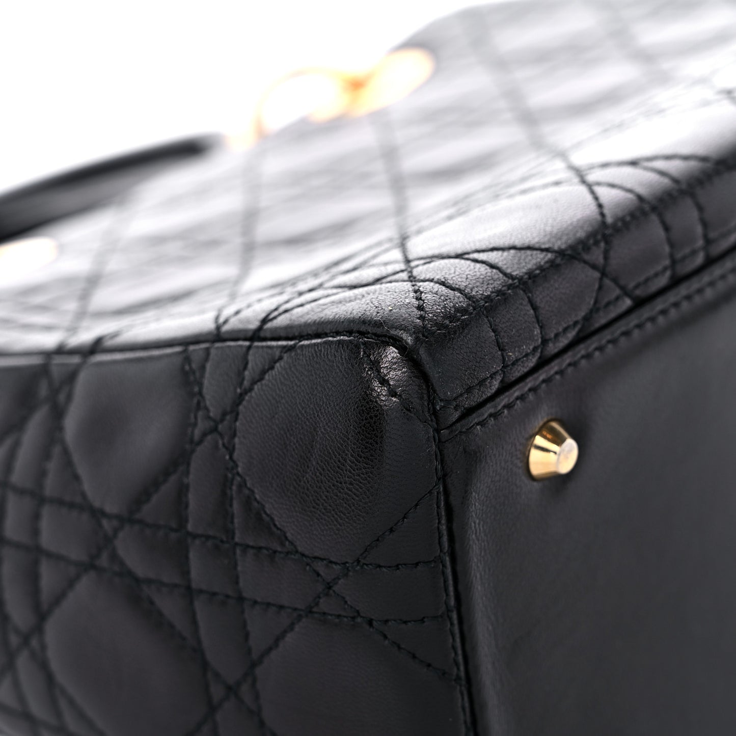 Lambskin Cannage Medium Lady Dior Black