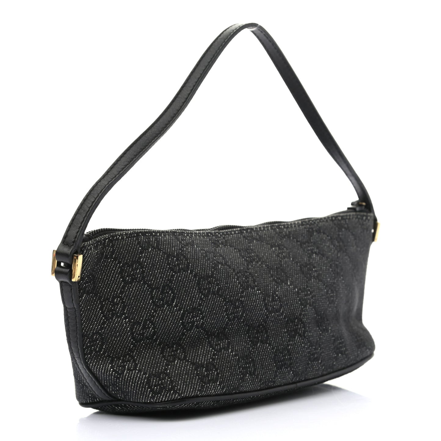 Denim Monogram Boat Pochette Black