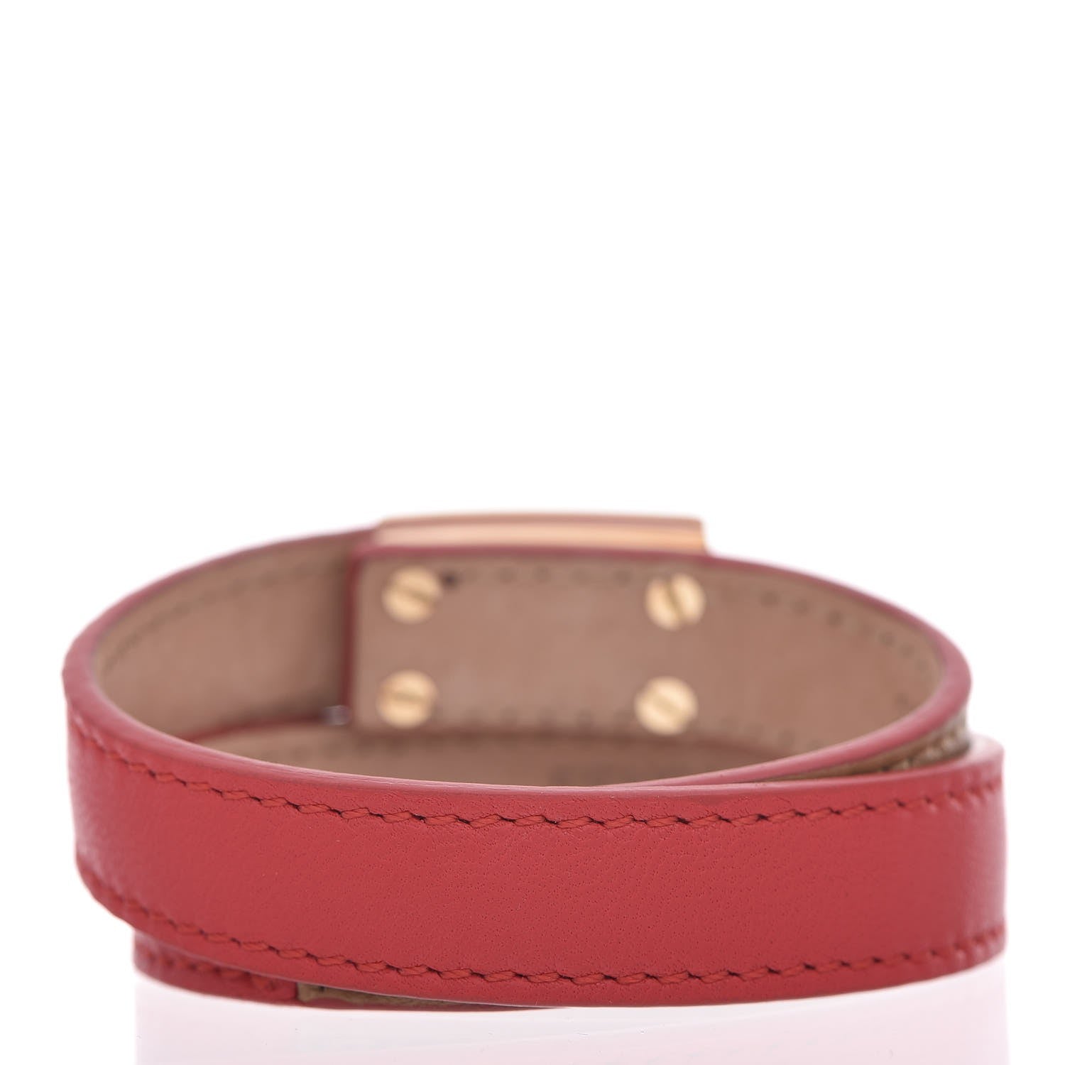 Fendi Nappa Double Strand Bracelet Red Camel 3 of 6