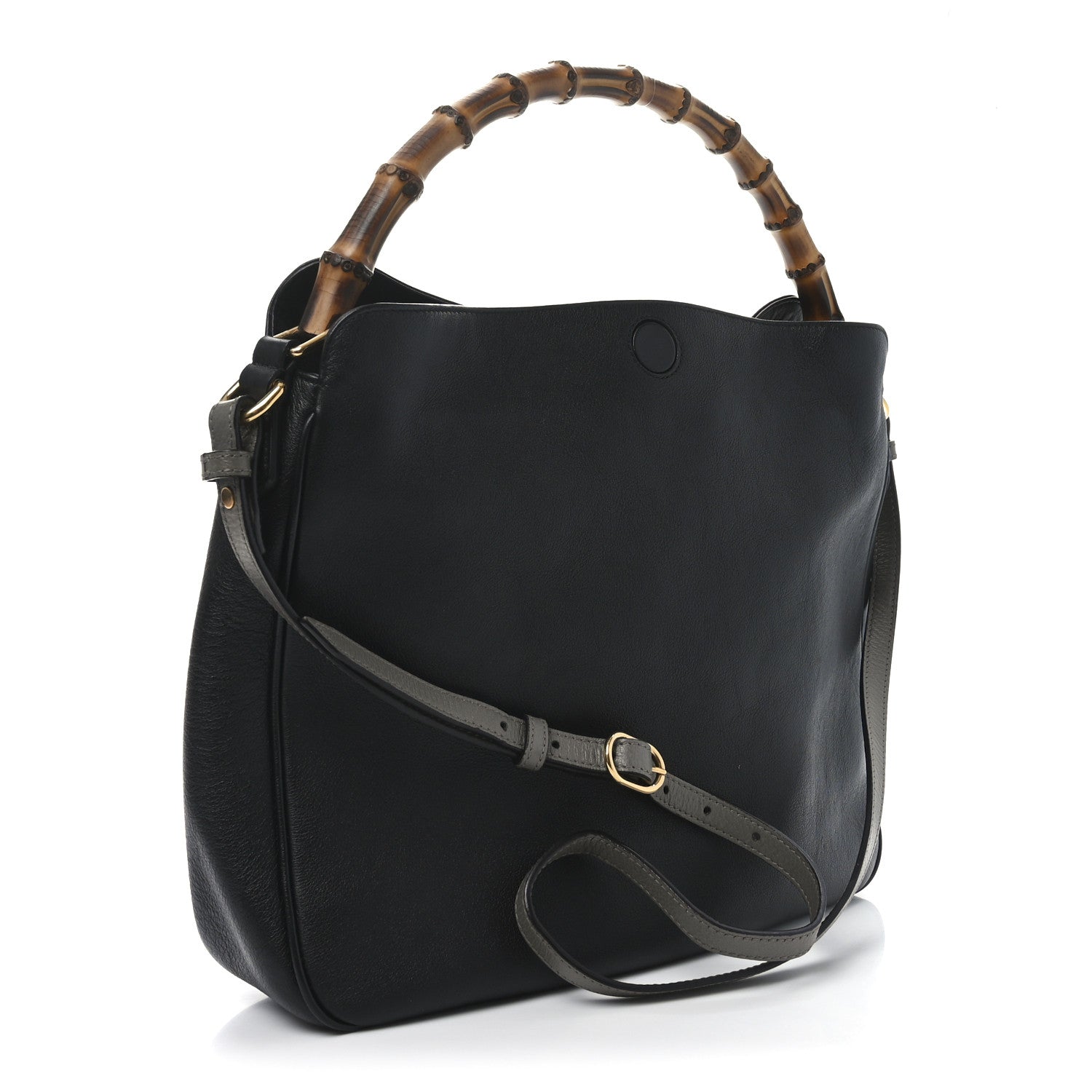 Gucci Softy Wonka Textured Dollar Calfskin Large Diana Bamboo Shoulder Bag Black 3 of 9