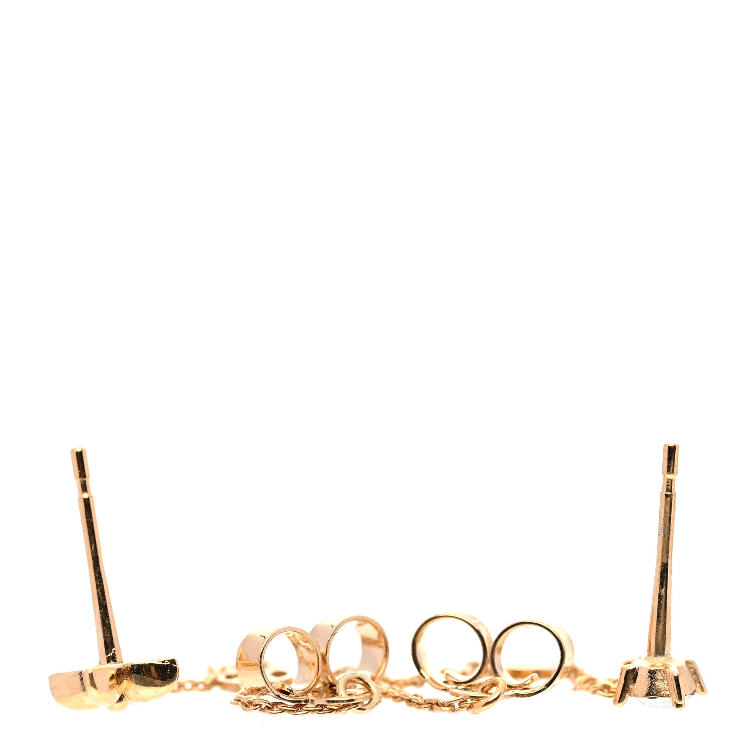 Louis Vuitton Metal Crystal Petit Louis Earrings Gold 3 of 5