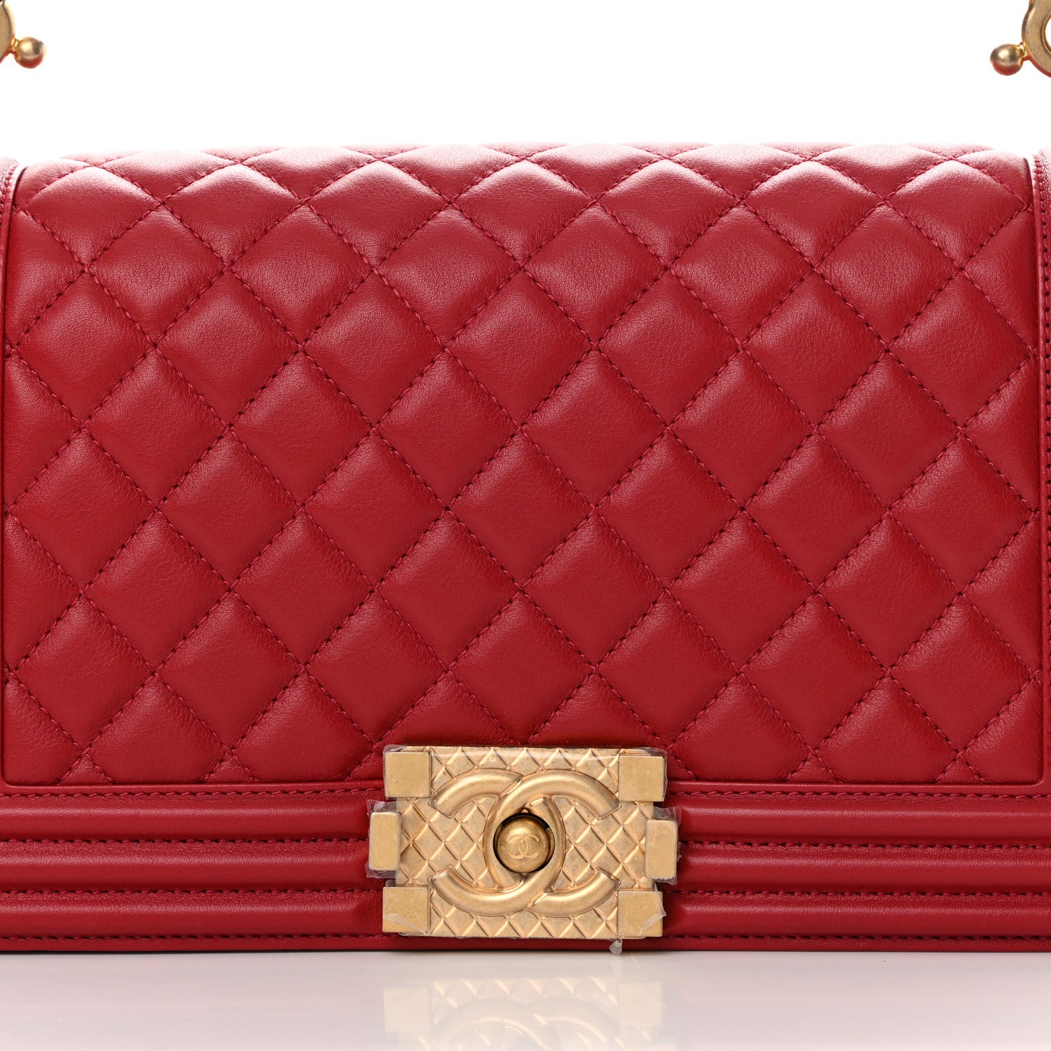 Chanel Calfskin Medium Boy Logo Top Handle Flap Red 8 of 13