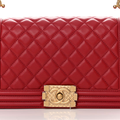 Chanel Calfskin Medium Boy Logo Top Handle Flap Red 8 of 13