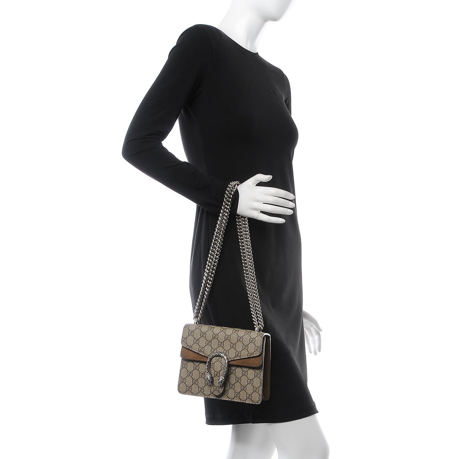 Gucci GG Supreme Monogram Mini Dionysus Shoulder Bag Taupe 3 of 11