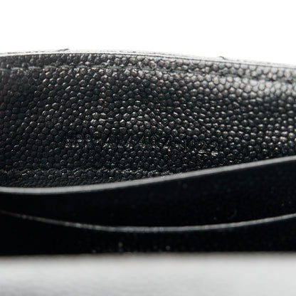 Saint Laurent Grain De Poudre Matelasse Chevron Small Monochrome Monogram Envelope Wallet Black 7 of 9