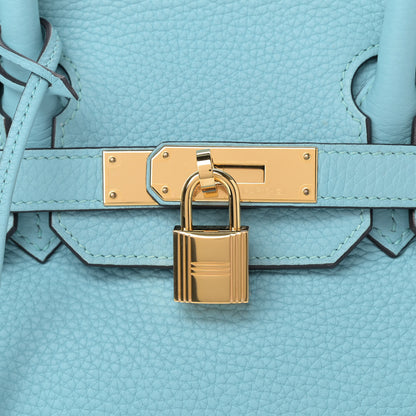 Hermes Taurillon Clemence Birkin 30 Bleu Atoll 8 of 10