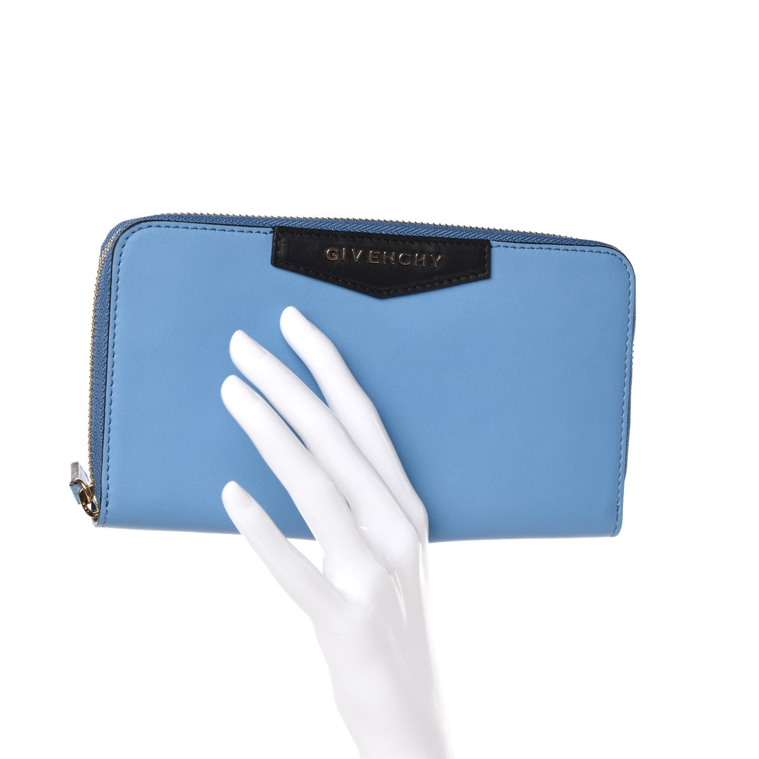 Givenchy Calfskin Antigona Continental Zip Around Wallet Blue 2 of 9
