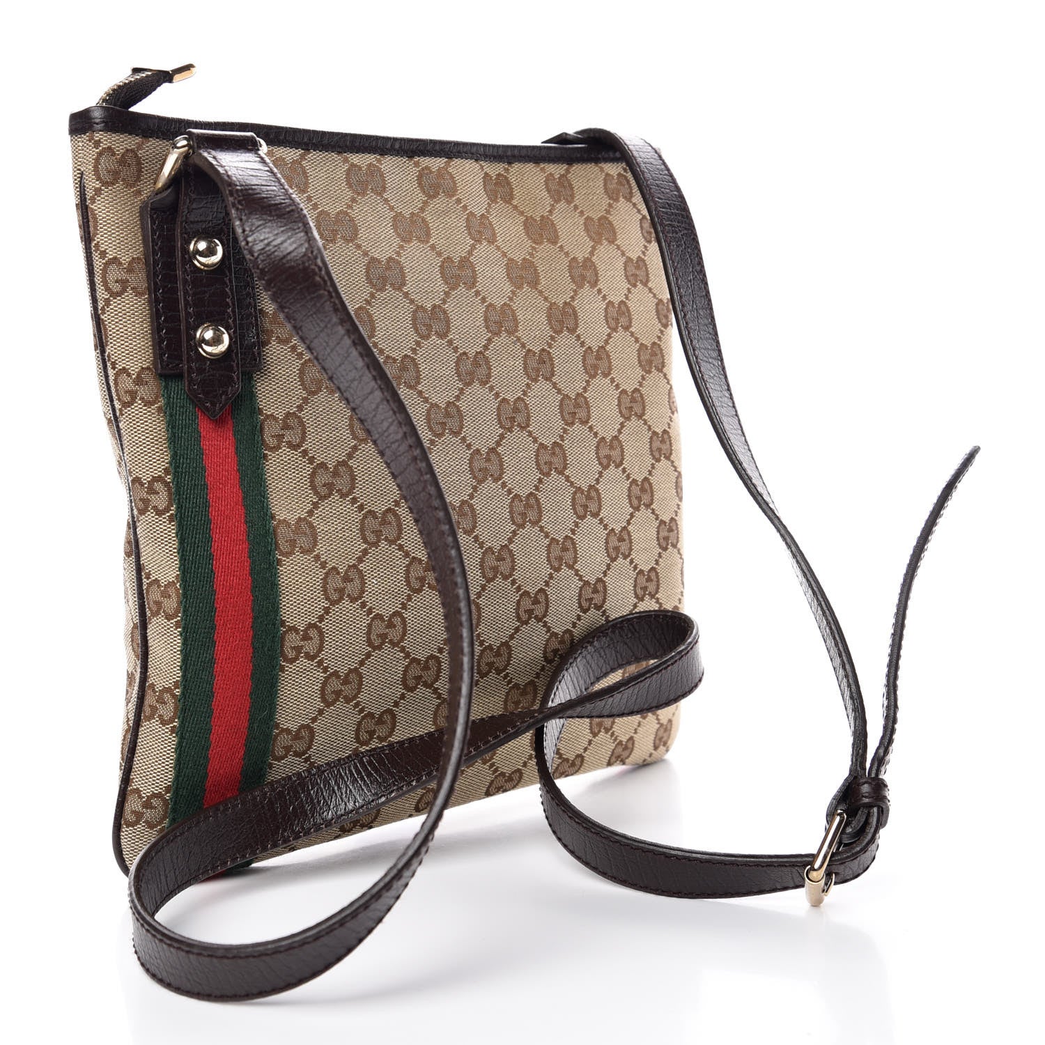Gucci Monogram Web Jolicoeur Charms Messenger Dark Brown 3 of 10