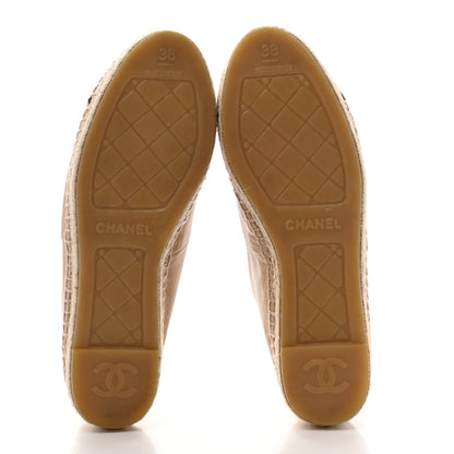 Chanel Lambskin CC Espadrilles 38 Beige Black 5 of 9