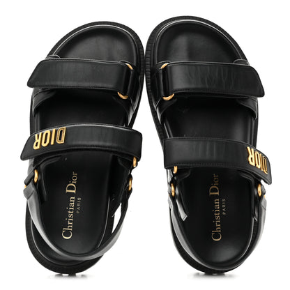 Christian Dior Lambskin Dioract 10mm Sandals 36.5 Black 2 of 10