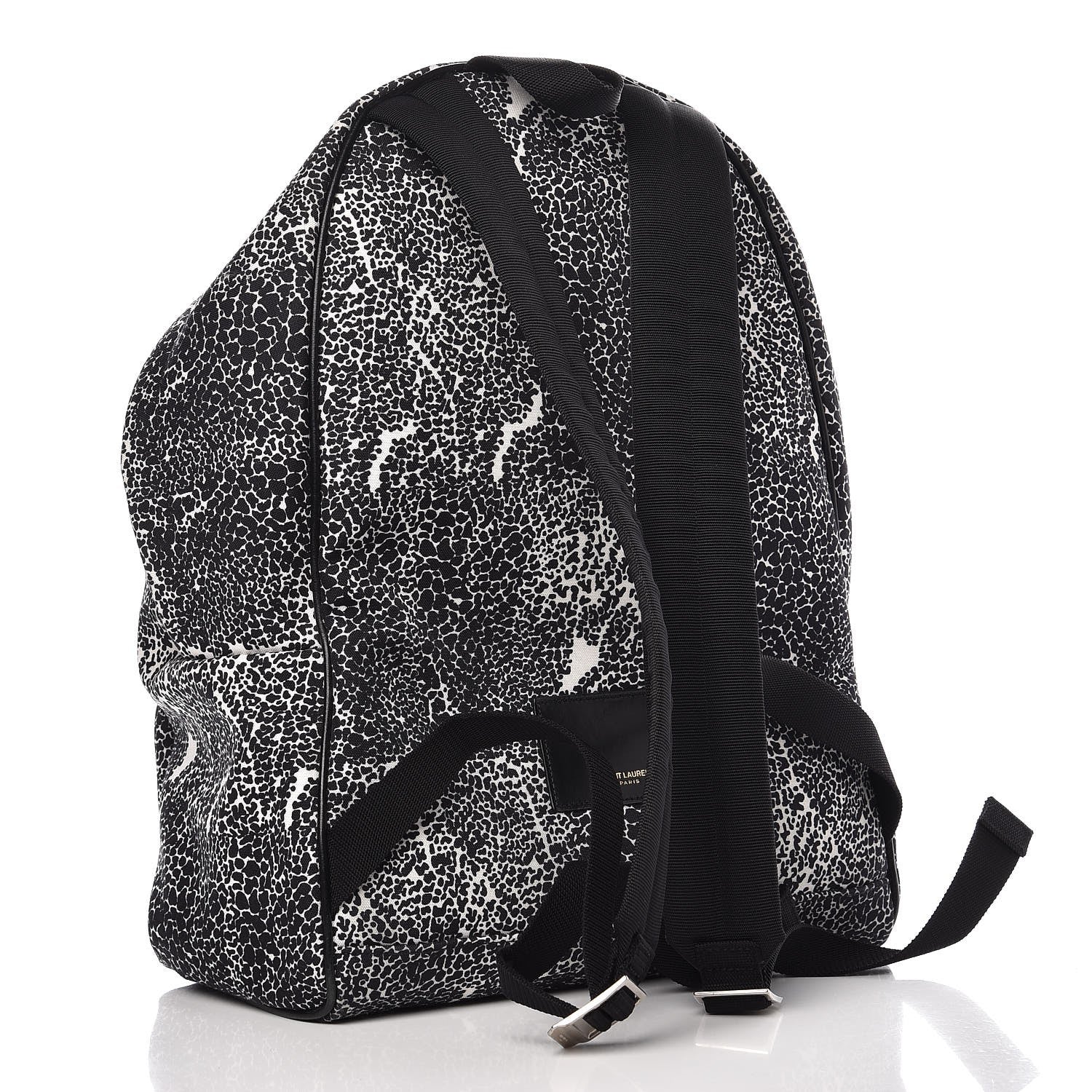 Saint Laurent Printed Canvas Hunting Backpack Black White 3 of 7