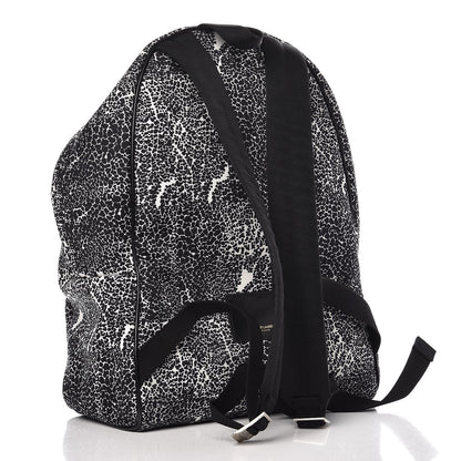 Saint Laurent Printed Canvas Hunting Backpack Black White 3 of 7