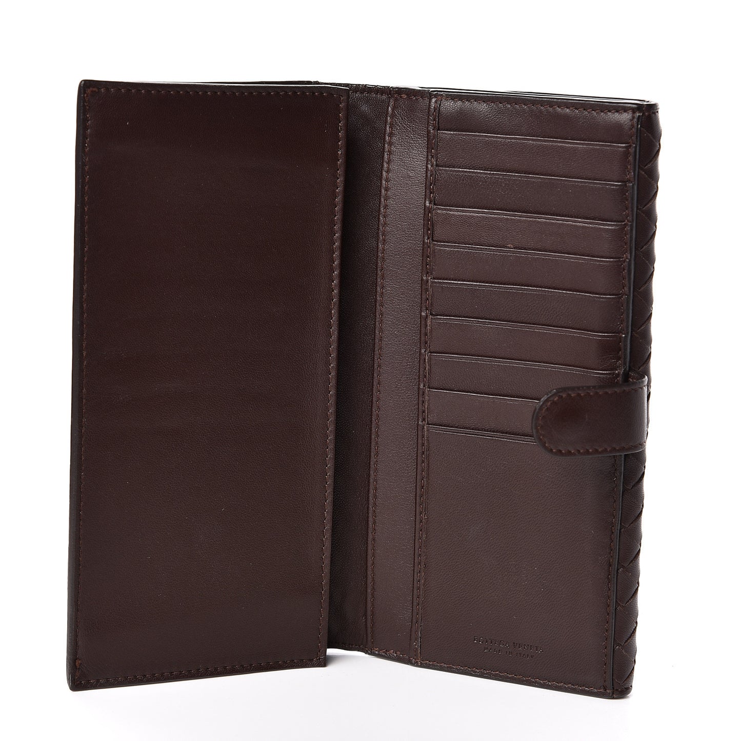 Nappa Intrecciato Continental Wallet Ebano