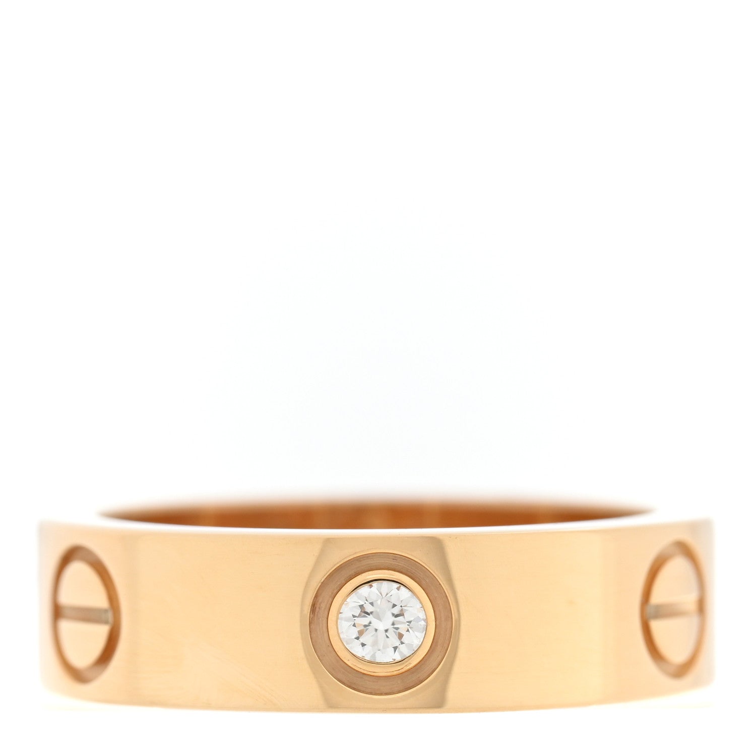 Cartier 18K Yellow Gold 3 Diamond 5.5mm LOVE Ring 53 6.5 1 of 4