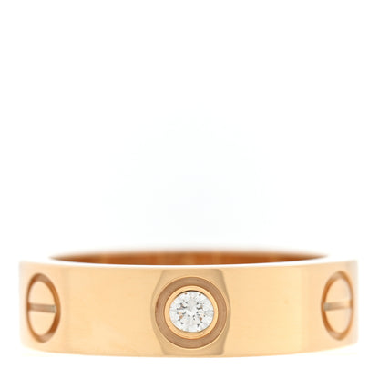 Cartier 18K Yellow Gold 3 Diamond 5.5mm LOVE Ring 53 6.5 1 of 4
