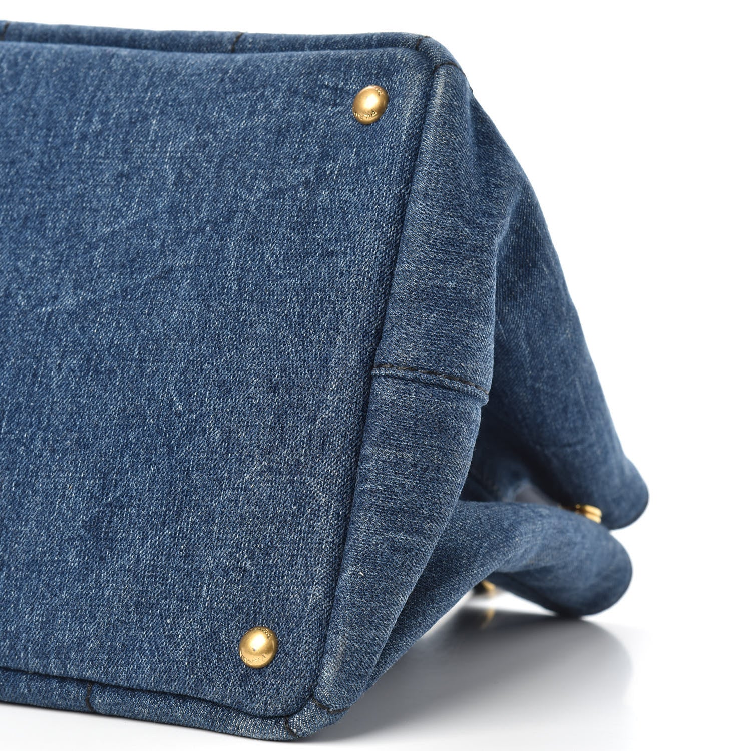 Prada Denim Logo Tote Avio 8 of 10