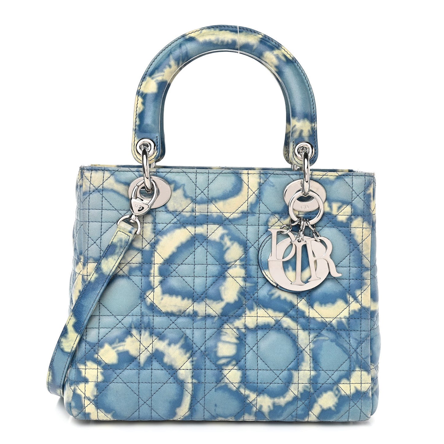 Tie Dye Lambskin Cannage Medium Lady Dior Blue